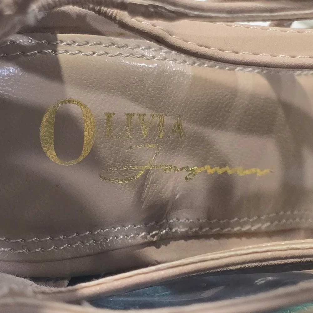 OLIVIA K‎ Gold Strappy Stiletto Heels Gladiator Sandals Women's Size 6.5